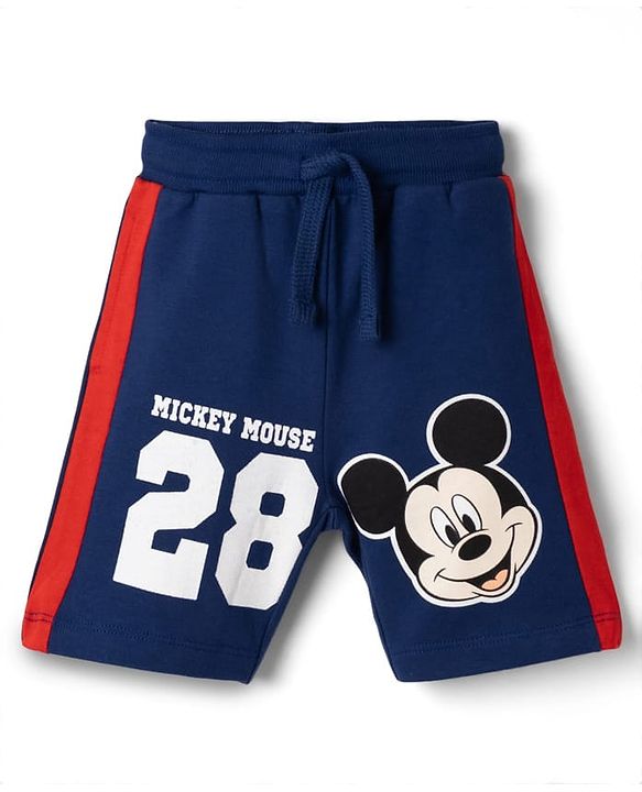 Babyhug Disney Single Jersey Knit Half Sleeves T-Shirt & Shorts Set With Mickey Mouse Graphics - Multicolor