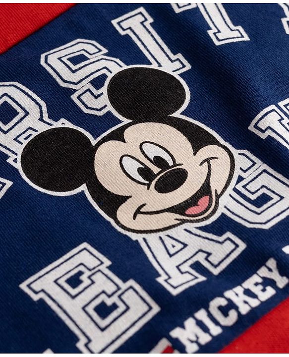 Babyhug Disney Single Jersey Knit Half Sleeves T-Shirt & Shorts Set With Mickey Mouse Graphics - Multicolor