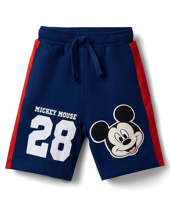 Babyhug Disney Single Jersey Knit Half Sleeves T-Shirt & Shorts Set With Mickey Mouse Graphics - Multicolor