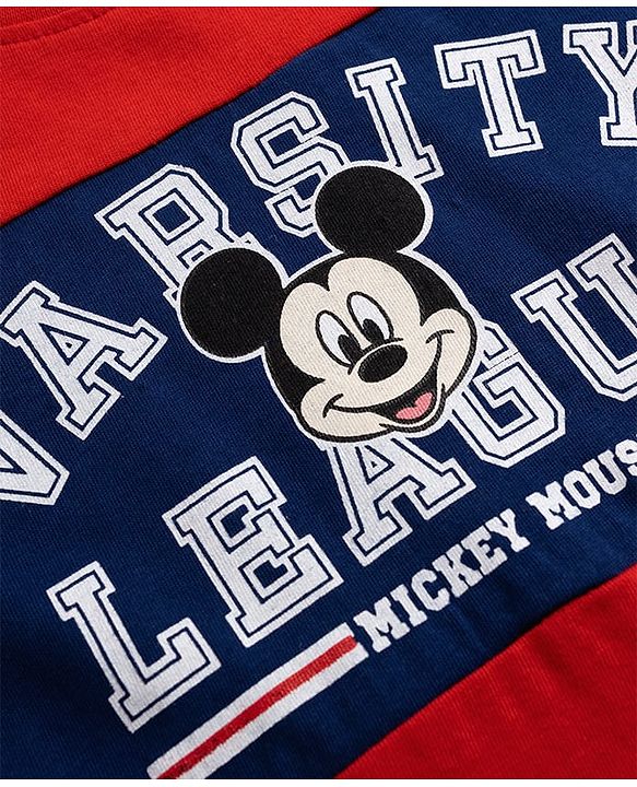 Babyhug Disney Single Jersey Knit Half Sleeves T-Shirt & Shorts Set With Mickey Mouse Graphics - Multicolor