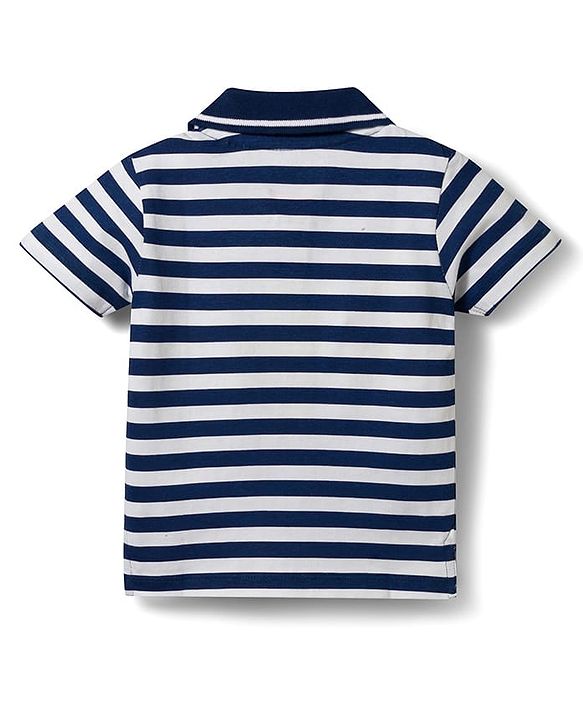 Babyhug Disney Single Jersey Knit Half Sleeves Polo T-Shirt with Stripes & Mickey Mouse Print Pack of 2 - Multicolour