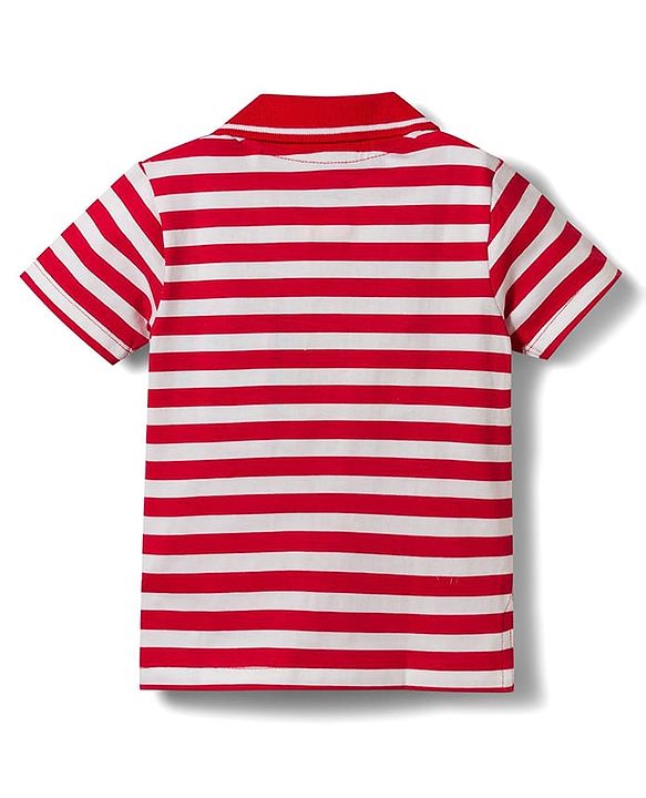 Babyhug Disney Single Jersey Knit Half Sleeves Polo T-Shirt with Stripes & Mickey Mouse Print Pack of 2 - Multicolour