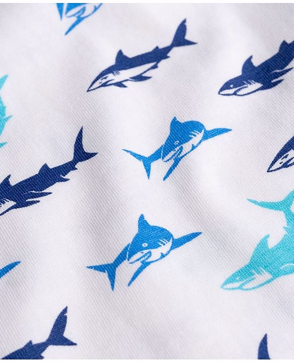 Pine Kids Cotton Lycra Knit Sleeveless Vests With Shark Print Pack of 3 - Multicolor