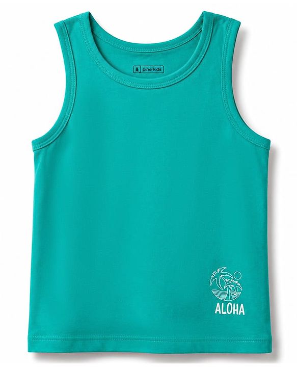 Pine Kids Cotton Lycra Knit Sleeveless Solid Vests Pack of 3 - Multicolor