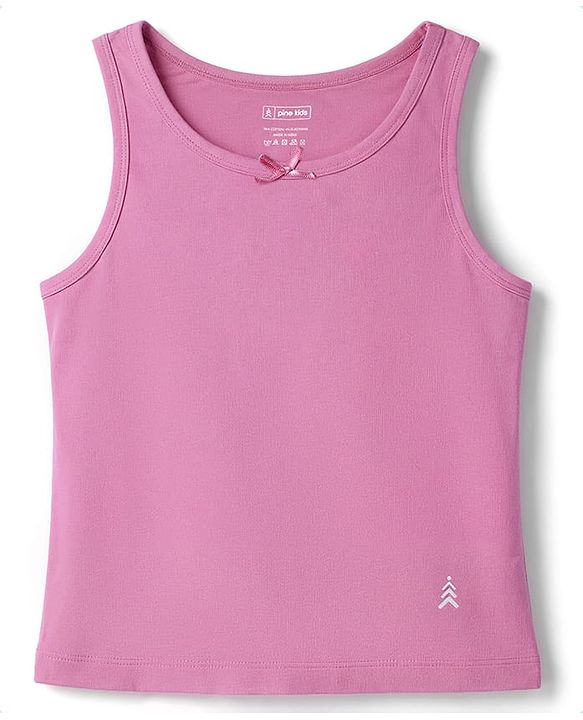 Pine Kids Cotton Lycra Knit Sleeveless Solid Vests Pack of 3 - Multicolor