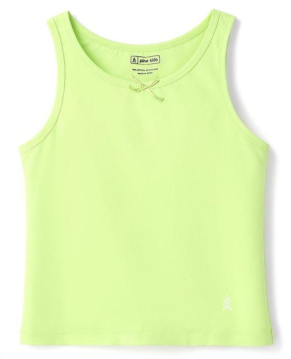 Pine Kids Cotton Lycra Knit Sleeveless Solid Vests Pack of 3 - Multicolor