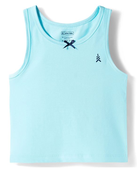 Pine Kids Cotton Lycra Knit Sleeveless Solid Vests Pack of 3 (Color May Vary)