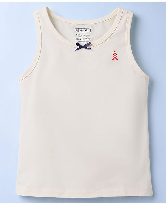 Pine Kids Cotton Lycra Knit Sleeveless Solid Vests Pack of 3 (Color May Vary)