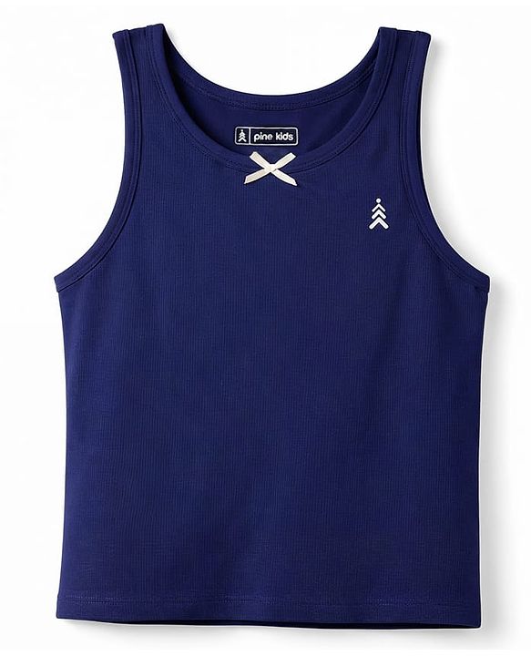 Pine Kids Cotton Lycra Knit Sleeveless Solid Vests Pack of 3 (Color May Vary)