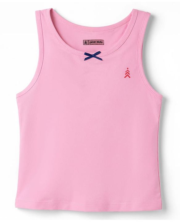 Pine Kids Cotton Lycra Knit Sleeveless Solid Vests Pack of 3 (Color May Vary)