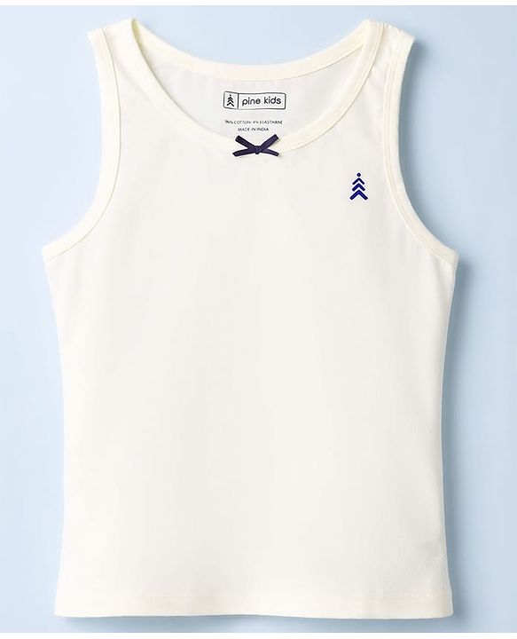 Pine Kids Cotton Lycra Knit Sleeveless Solid Vests Pack of 3 - Multicolor