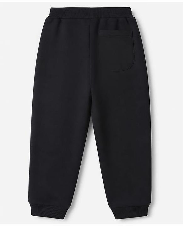 Babyhug 100% Cotton Terry Knit Full Length Lets Go Play Printed Lounge Pant - Black