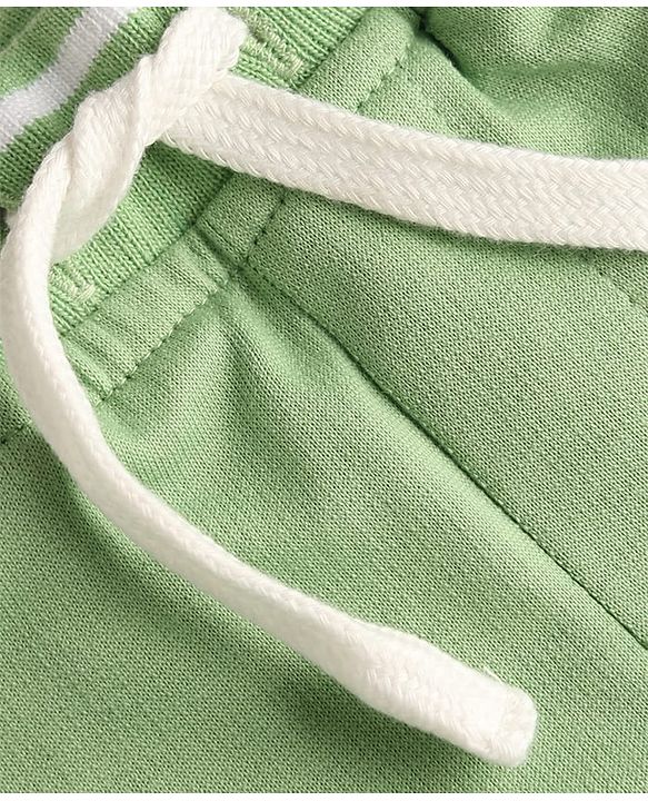 Babyhug 100% Cotton Terry Knit Full Length Player of The Year Printed Lounge Pant With Cargo Pocket & Tape Detailing - Light Green