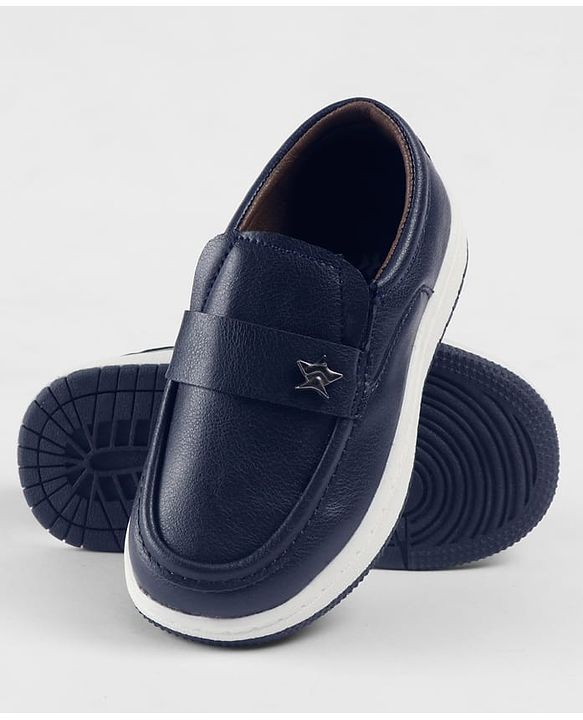Cute Walk by Babyhug Slip On Loafers With Star Applique - Navy Blue