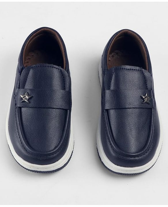 Cute Walk by Babyhug Slip On Loafers With Star Applique - Navy Blue