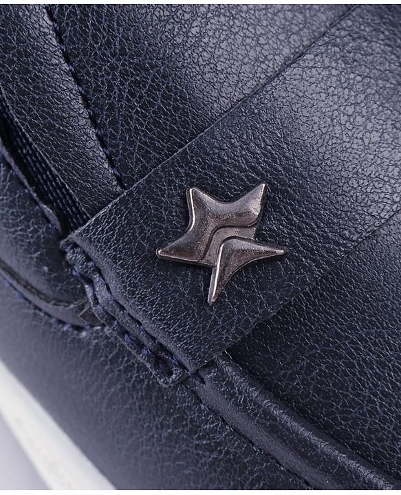 Cute Walk by Babyhug Slip On Loafers With Star Applique - Navy Blue