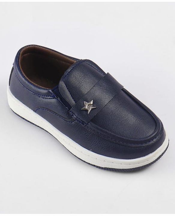 Cute Walk by Babyhug Slip On Loafers With Star Applique - Navy Blue