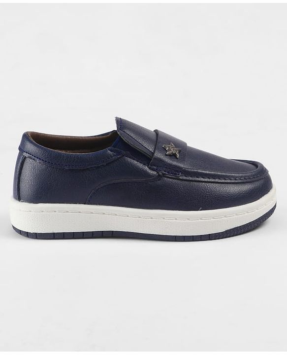 Cute Walk by Babyhug Slip On Loafers With Star Applique - Navy Blue