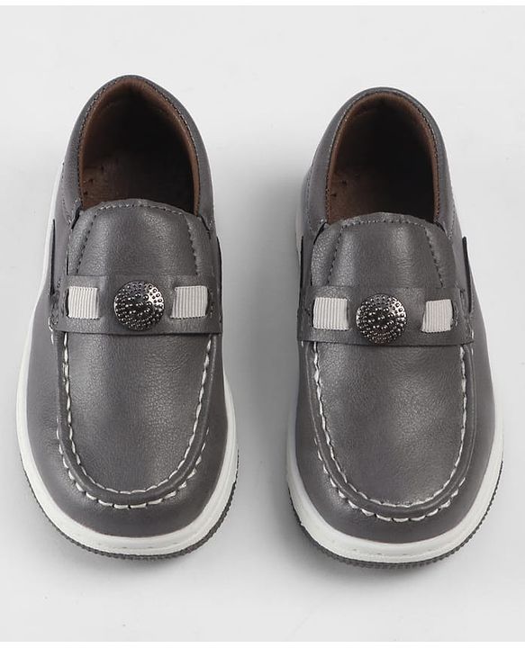 Cute Walk by Babyhug Slip On Loafers With Applique - Grey