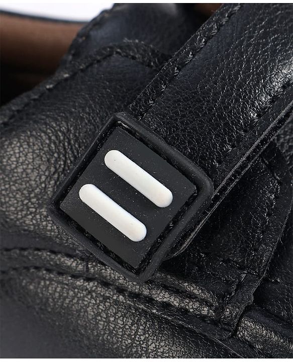 Cute Walk by Babyhug Velcro Closure Solid Loafers - Black