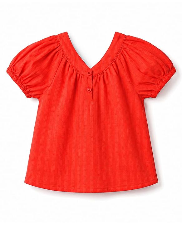 Babyhug Cotton Woven Top Half Sleeves Applique Detailing Multi Color 12-18 Months
