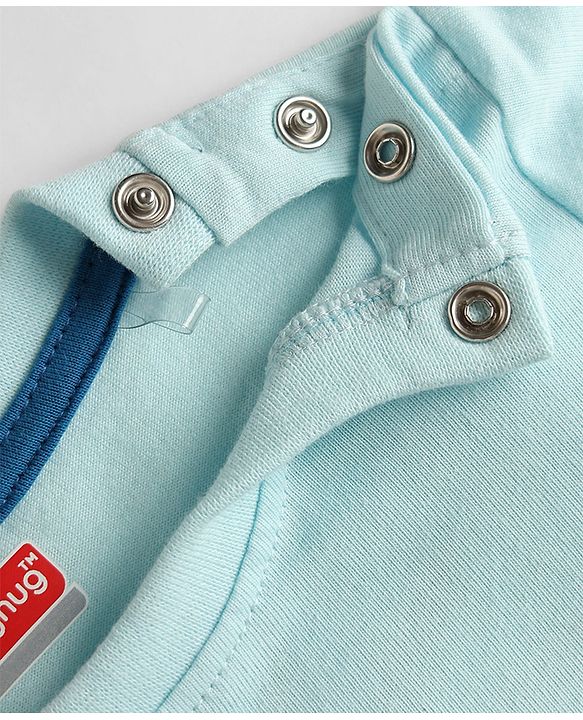 Babyhug 100% Cotton Single Jersey Knit Half Sleeves T-Shirt & Shorts Set With Tropical Theme - Sea Green