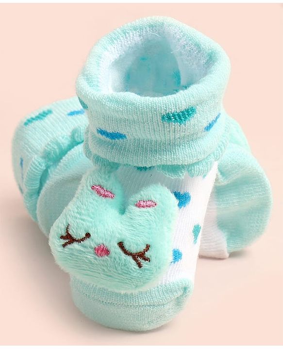 Cute Walk by Babyhug Socks Shoes With Heart Design & Applique - Multicolor