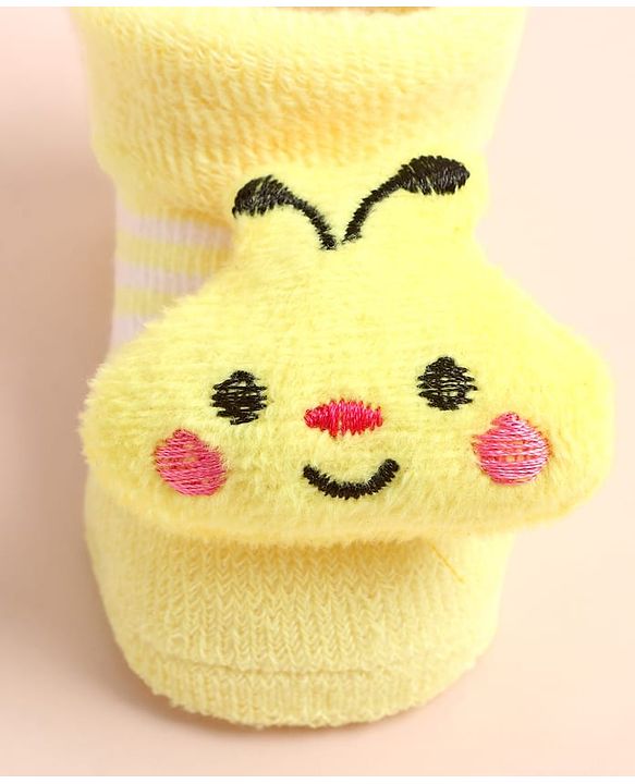 Cute Walk by Babyhug Socks Shoes With Bee Applique - Multicolor