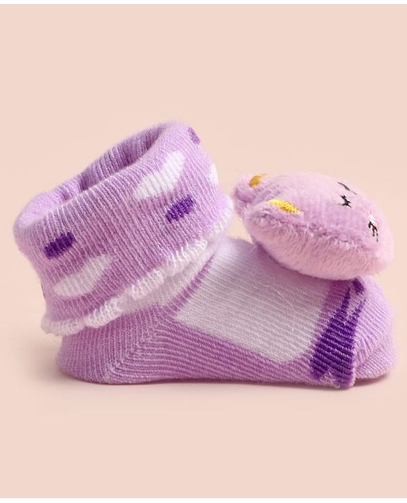 Cute Walk by Babyhug Ankle Length Socks Shoes With Applique - Multicolor