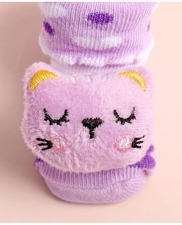 Cute Walk by Babyhug Ankle Length Socks Shoes With Applique - Multicolor