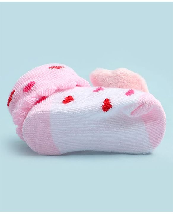 Cute Walk by Babyhug Ankle Length Socks Shoes With Applique - Multicolor