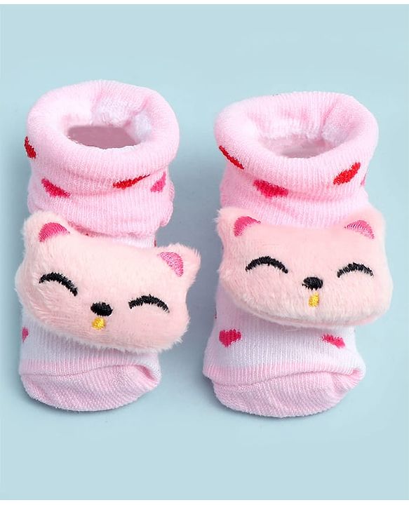 Cute Walk by Babyhug Ankle Length Socks Shoes With Applique - Multicolor