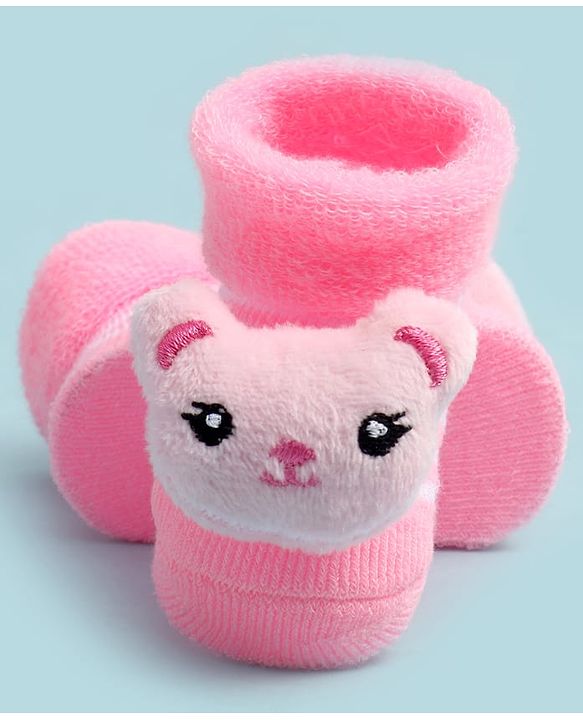 Cute Walk by Babyhug Ankle Length Socks Shoes With Applique - Multicolor