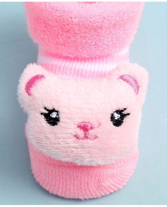 Cute Walk by Babyhug Ankle Length Socks Shoes With Applique - Multicolor