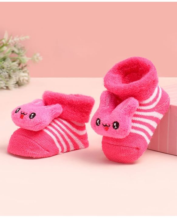 Cute Walk by Babyhug Ankle Length Socks Shoes With Applique - Multicolor
