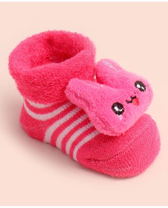 Cute Walk by Babyhug Ankle Length Socks Shoes With Applique - Multicolor
