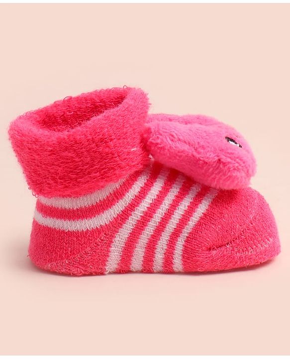 Cute Walk by Babyhug Ankle Length Socks Shoes With Applique - Multicolor