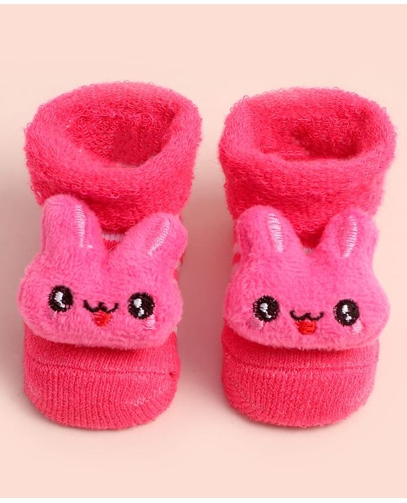 Cute Walk by Babyhug Ankle Length Socks Shoes With Applique - Multicolor