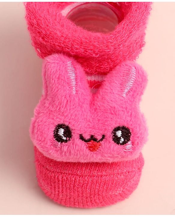 Cute Walk by Babyhug Ankle Length Socks Shoes With Applique - Multicolor