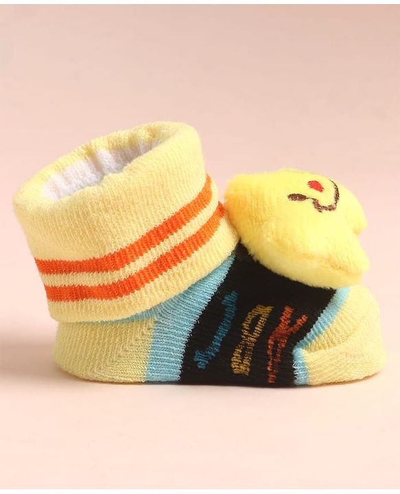 Cute Walk by Babyhug Sock Shoes with AbC Design & Star Applique - Multicolor