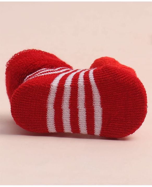 Cute Walk by Babyhug Sock Shoes with Stripes & Applique - Multicolor