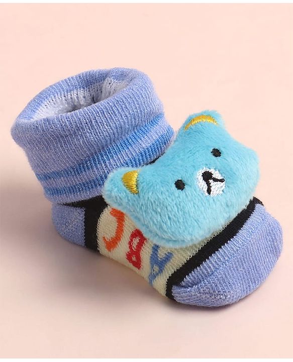 Cute Walk by Babyhug Sock Shoes with ABC Design & Bear Applique - Multicolor
