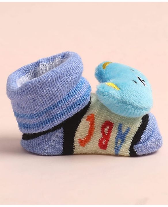 Cute Walk by Babyhug Sock Shoes with ABC Design & Bear Applique - Multicolor