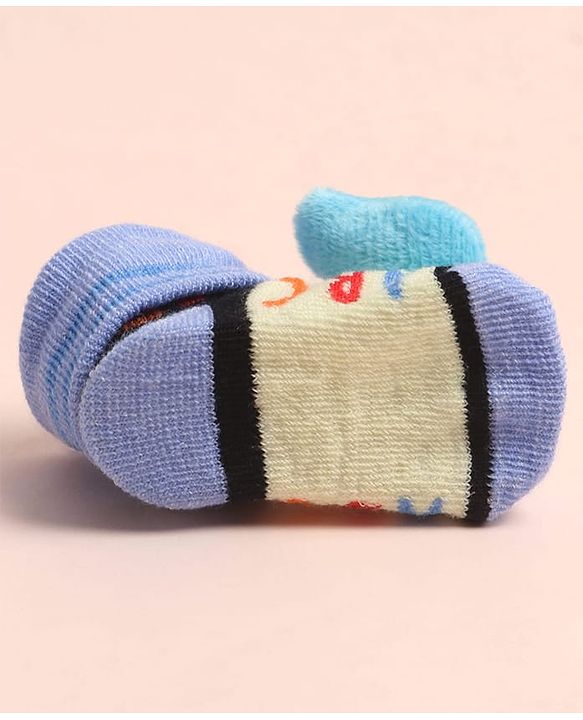 Cute Walk by Babyhug Sock Shoes with ABC Design & Bear Applique - Multicolor