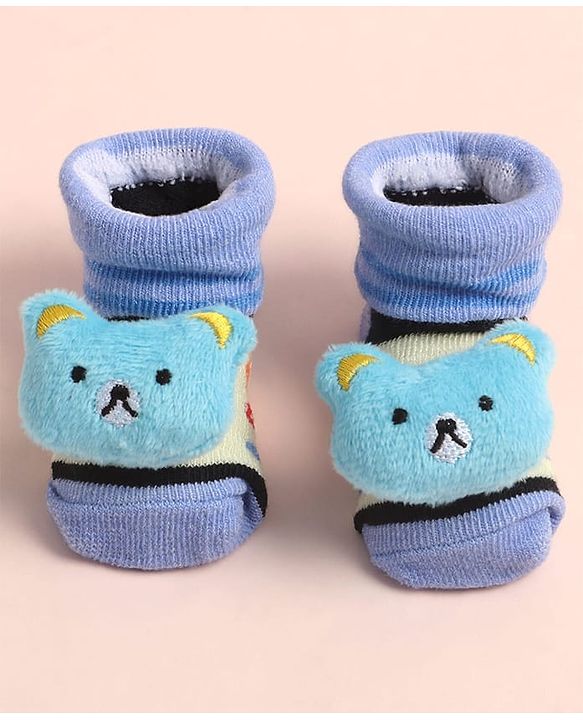 Cute Walk by Babyhug Sock Shoes with ABC Design & Bear Applique - Multicolor