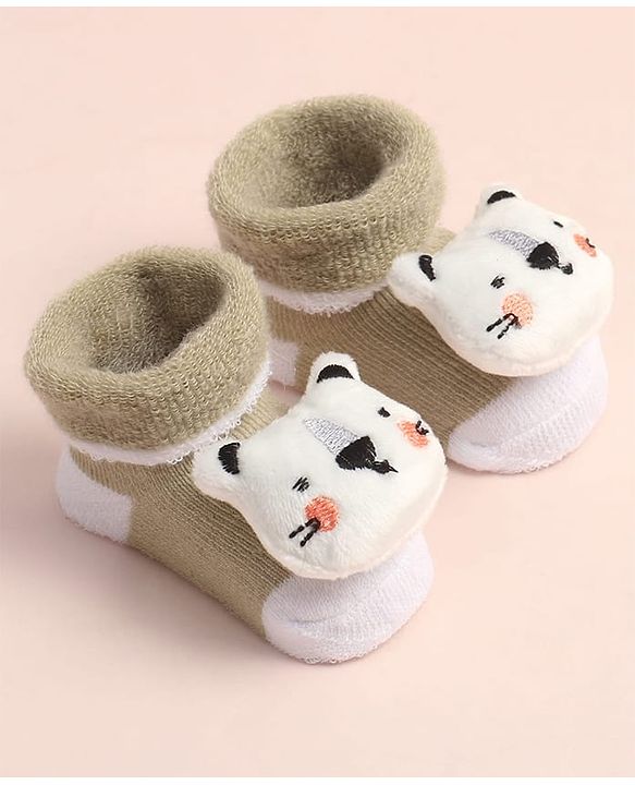 Cute Walk by Babyhug Sock Shoes with Kitty Applique - Multicolor