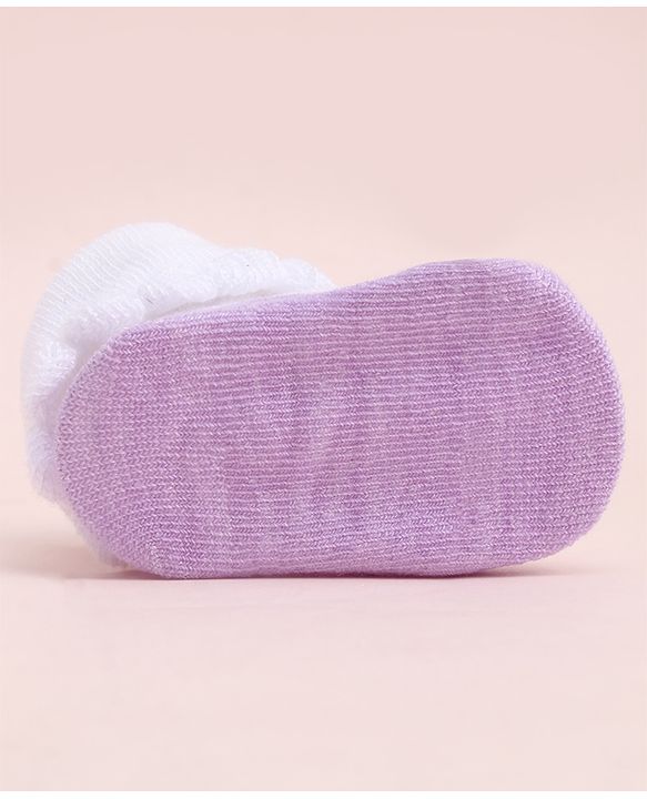 Cute Walk by Babyhug Socks With Large Bow Applique - Mauve