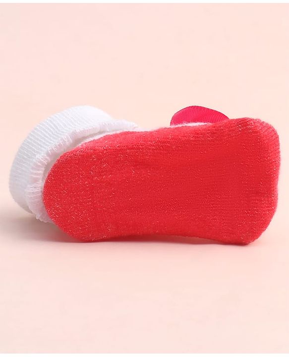Cute Walk by Babyhug Sock Shoes with Floral Applique - Multicolor