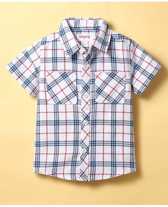 Babyhug Cotton Woven Half Sleeves Checks Shirt - Multicolor