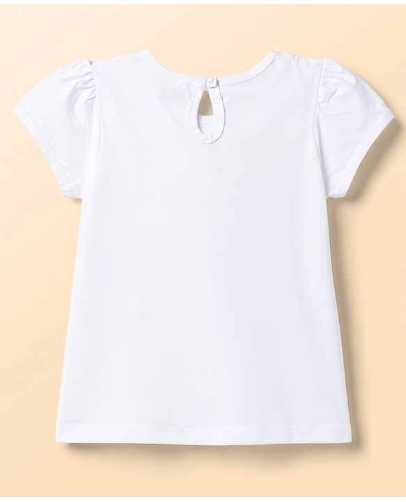 Babyhug 100% Cotton Knit Half Sleeves T-Shirt With Text Foil Print - White